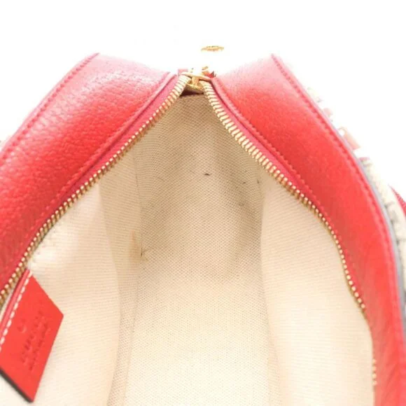 Gucci Shoulder Bag GG Supreme Beige Red Apple Print Canvas Beige Red Multicolor - Picture 6 of 6
